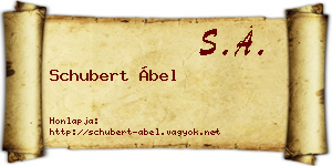 Schubert Ábel névjegykártya